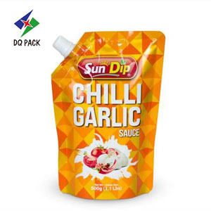 Bolsa con tapa lateral para salsa y ketchup