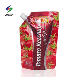 Bolsa con tapa lateral para salsa y ketchup